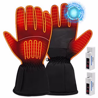 Battery Gloves Electric Heated Gloves for Women Men,Touchscreen Texting Water-resistant Thermal Gloves,Battery Powered Electric Heated Ski Bike Motorcycle Warm Gloves Hand Warmers,Winter Thermo Gloves