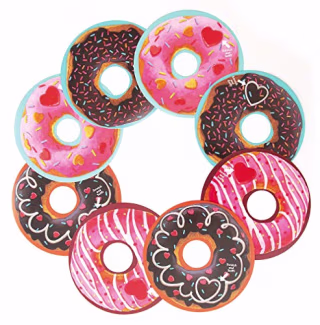 Playhouse Yummy Donut Scratch and Sniff 28 Card Super Valentine Exchange Pack for Kids