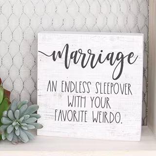 Marriage Sleepover Box Sign