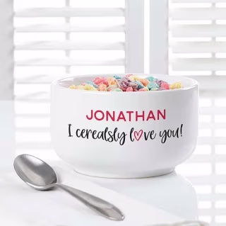I Cerealsly Love You Personalized Romantic Cereal Bowl