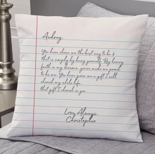 Love Letter Personalized Throw Pillow