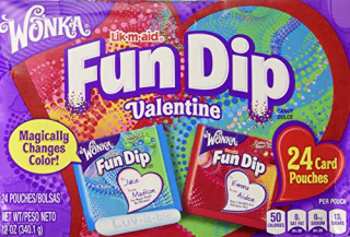 Wonka Fun Dip Valentine Card & Candy Kit 24 Count (Amazon)