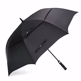 G4Free 54 Inch Automatic Open Golf Umbrella Windproof Extra Large Oversize Double Canopy Vented Windproof Waterproof Stick Umbrellas for Men Black