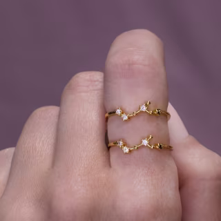 Zodiac Constellation Ring Cubic Zirconia Dainty Rings Birthday Gifts Christmas Personalized Gifts For Mom Her Astrology Horoscope Rings