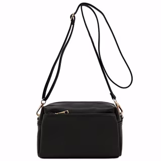 FashionPuzzle Small Triple Zip Crossbody Bag