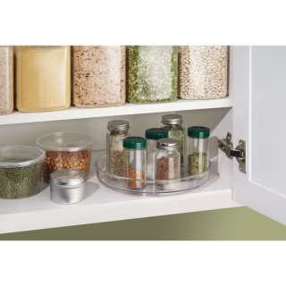 iDesign Linus Rotating Turntable Organizer - 9" x 9" x 1.5", Clear
