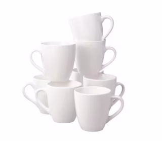 Pottery Basic White Stoneware Mug (Set of 8)