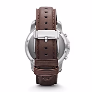 Fossil Men's Grant Quartz Stainless Steel and leather Dress Watch Color: Silver, Brown (Model: FS4735IE)