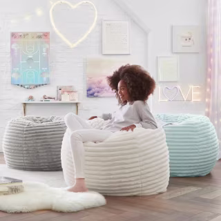 Channel Cloud Ivory Bean Bag Chair
