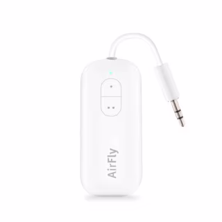 Twelve South AirFly Pro | Wireless Transmitter/Receiver with Audio Sharing for up to 2 AirPods/Wireless Headphones to Any Audio Jack for use on Airplanes, Boats or in Gym, Home, auto