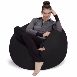 Sofa Sack - Plush, Ultra Soft Bean Bag Chair - Memory Foam Bean Bag Chair with Microsuede Cover - Stuffed Foam Filled Furniture and Accessories for Dorm Room - Charcoal 3'