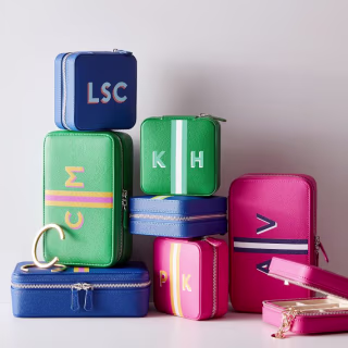 Medium Travel Jewelry Case, Shadow Printed