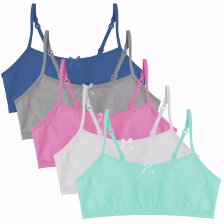 Popular Cotton Girls Training Bra - Crop Cami Training Bras for Girls w Adjustable Straps. Bra Pack 4 PK Tie Dye 14