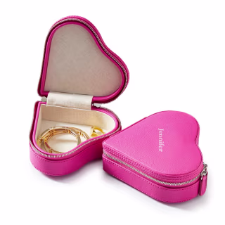 Foil-Debossed Heart Jewelry Case