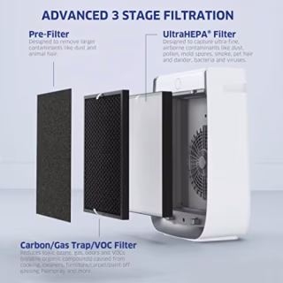 AIRDOCTOR AD3000 Air Purifier for Home and Large Rooms with UltraHEPA, Carbon, VOC Filters and Air Quality Sensor. Removes Particles 100x Smaller Than HEPA Standard