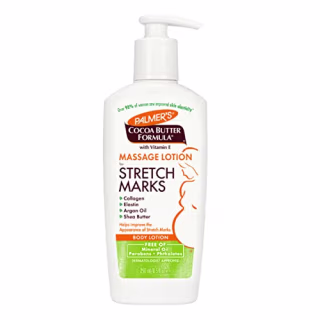 Palmer's Cocoa Butter Formula Massage Lotion for Stretch Marks, Pregnancy Skin Care, Belly Cream with Collagen, Elastin, Argan Oil and Shea Butter, 8.5 Ounces