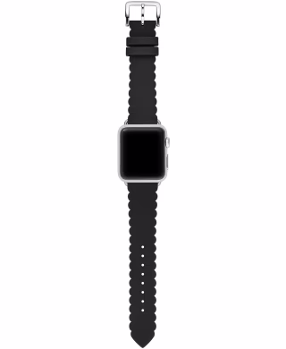 Black Scallop Silicone Band