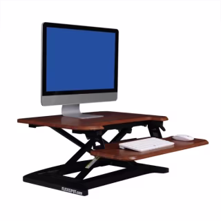 FlexiSpot AlcoveRiser Sit-To-Stand Desk Converter, 28"W, Mahogany