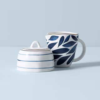 Lenox Blue Bay 2-Piece Creamer & Sugar Bowl Set, 1.15 LB