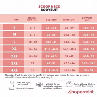Shapermint Essentials All Day Every Day Scoop Neck Bodysuit