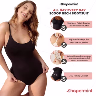 Shapermint Essentials All Day Every Day Scoop Neck Bodysuit