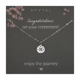 Sterling Silver Retirement Compass Necklace