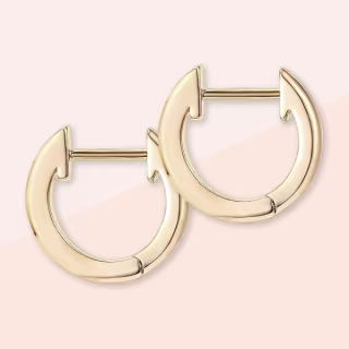 Gold-Plated Huggie Cuff Earrings