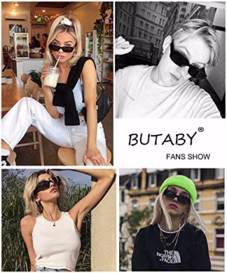 Butaby '90s Vintage Rectangle Sunglasses