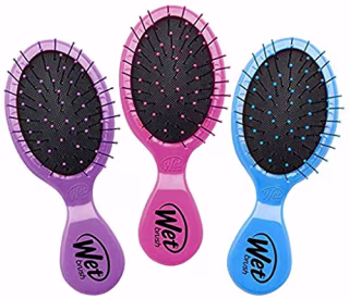 Wet Brush Multi-Pack Squirt Detangler Hair Brushes - Pink, Purple &amp; Blue, 3-Pack - Mini Detangling Brush with Soft IntelliFlex Bristles - Pain-Free Hair Brush for Curly &amp; Thick Hair - Women &amp; Men