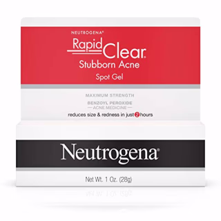 Neutrogena Rapid Clear Stubborn Acne Spot Treatment Gel with Maximum Strength Benzoyl Peroxide Acne Treatment Medicine, Pimple  Cream for Acne Prone Skin with 10% Benzoyl Peroxide, 1 oz