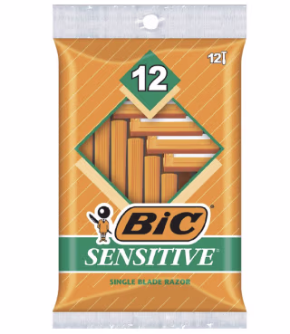 Sensitive Shaver Disposable Razor (Pack of 12)