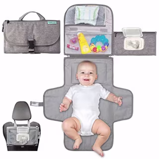 Portable Diaper Changing Pad, Portable Changing pad for Newborn Girl & Boy - Baby Changing Pad with Smart Wipes Pocket - Waterproof Travel Changing Station Kit - Baby Gift by Kopi Baby