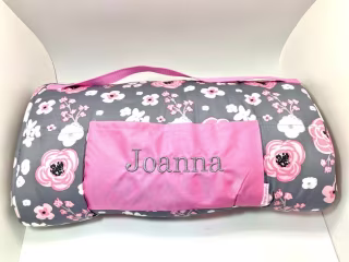 Personalized Preschool nap mat for girls, Kindergarten sleep roll, nap roll for toddlers, Stephen Joseph mermaids kindergarden sleeping bag