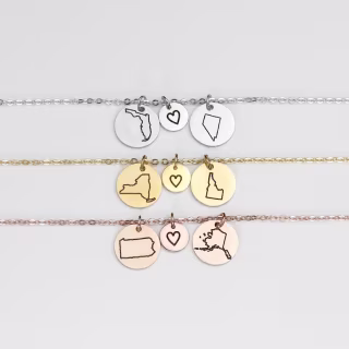 Long Distance Personalized Necklaces