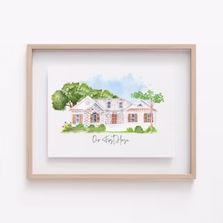Custom House Watercolor Painting