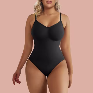 SHAPERX Bodysuit for Women Tummy Control Shapewear Seamless Sculpting Thong Body Shaper Tank Top,SZ5215-Black-L/XL