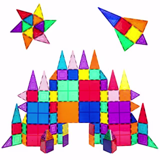 PicassoTiles 100 Piece Set 100pcs Magnet Building Tiles Clear Magnetic 3D Building Blocks Construction Playboards, Creativity beyond Imagination, Inspirational, Recreational, Educational Conventional