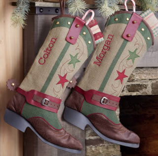 Cowboy Boot Personalized Christmas Stocking