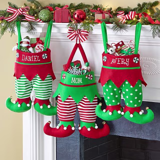 Jingle Bell Elf Pants Personalized Stocking