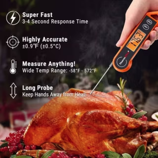 ThermoPro TP19H Digital Meat Thermometer for Cooking with Ambidextrous Backlit and Motion Sensing Kitchen Cooking Food Thermometer for BBQ Grill Smoker Oil Fry Candy Instant Read Thermometer