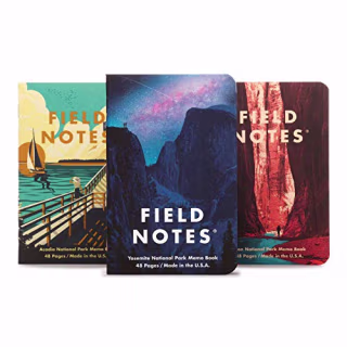 Field Notes: National Parks Series (Series A - Yosemite, Acadia, Zion) - Graph Paper Memo Book 3-Pack - 3.5 x 5.5 Inch