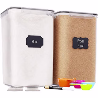 Chef's Path Extra Large Food Storage Containers with Lids Airtight (6.5L|220 Oz|2 Pack) for Flour, Sugar, Rice &amp; Baking Supply - Airtight Kitchen &amp; Pantry Bulk Food Storage for Kitchen Organization
