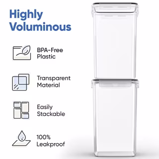 Chef's Path Extra Large Food Storage Containers with Lids Airtight (6.5L|220 Oz|2 Pack) for Flour, Sugar, Rice &amp; Baking Supply - Airtight Kitchen &amp; Pantry Bulk Food Storage for Kitchen Organization