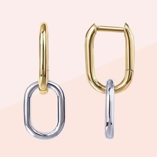 14K Gold Convertible Link Earrings