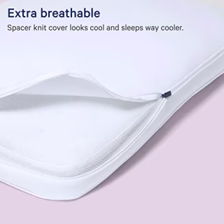 Casper Sleep Low Profile Foam Pillow for Sleeping, Standard, White