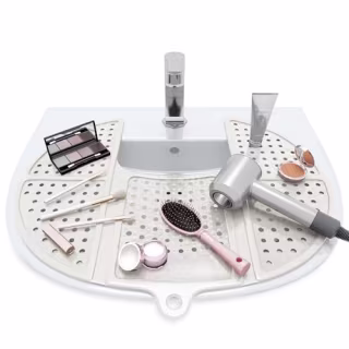 Sink Topper Cover for Bathroom Counter Spaces Organizer Makeup Mat White