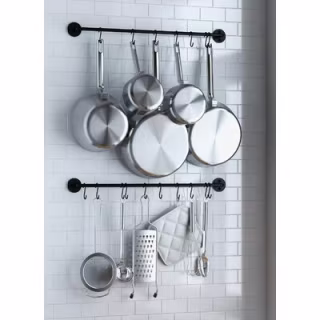 Prep &amp; Savour Wall Mounted Pot Rack