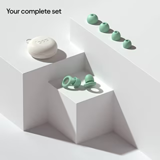 Loop Quiet Ear Plugs for Noise Reduction - Super Soft, Reusable Hearing Protection in Flexible Silicone for Sleep, Noise Sensitivity & Flights - 8 Ear Tips in XS/S/M/L - 27dB Noise Cancelling - Mint