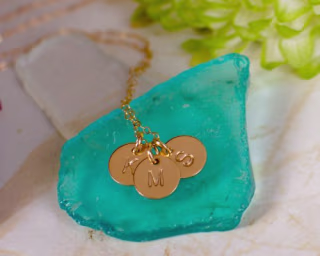 EFYTAL Three Initial Necklace, 3 Dainty Gold Filled Personalized Initials, Gift for Mom for Mothers Day
