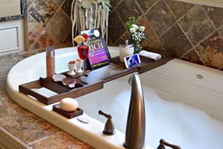 ROYAL CRAFT WOOD Luxury Bamboo Bathtub Caddy Tray, Free Soap Holder (Brown)